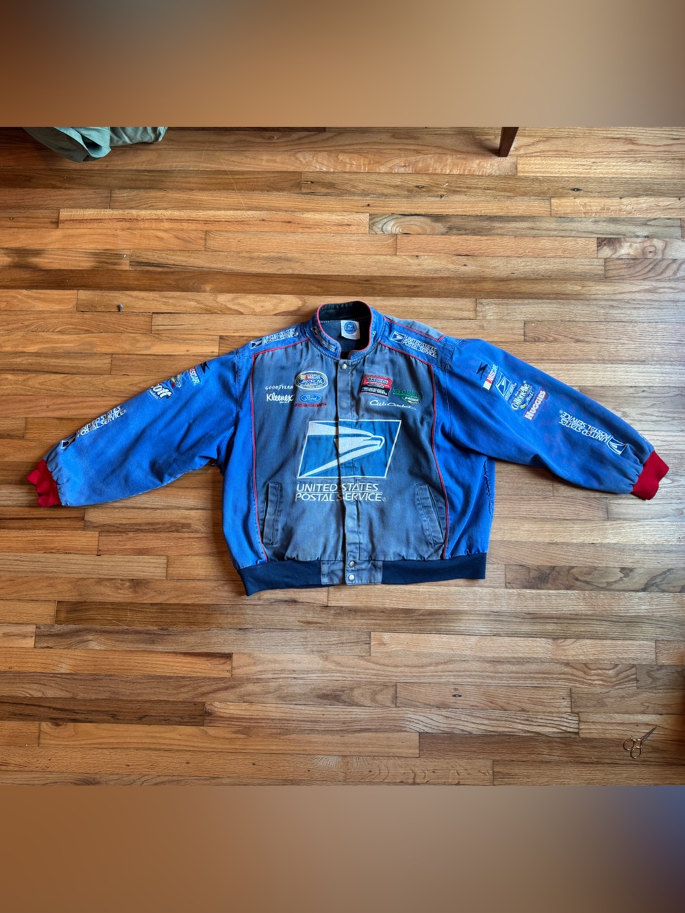 Vintage USPS NASCAR Jacket Men’s XL Blue